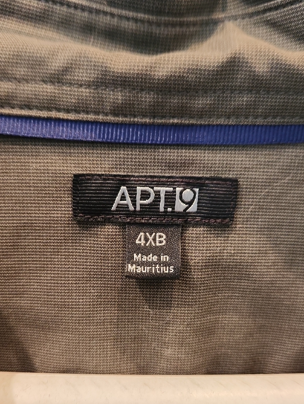 NWT APT. 9 Big & Tall Olive Green Men's Button-down Shirt Sz 4XB - Picture 3 of 8